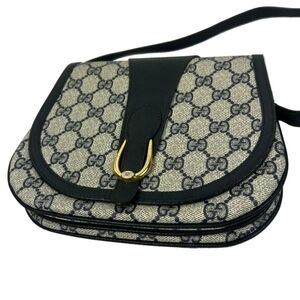 Gucci Blue GG Canvas Saddle Crossbody Athentic - Project Piece